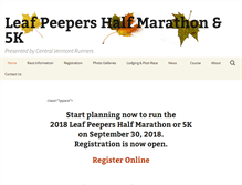 Tablet Screenshot of leafpeepershalfmarathon.org